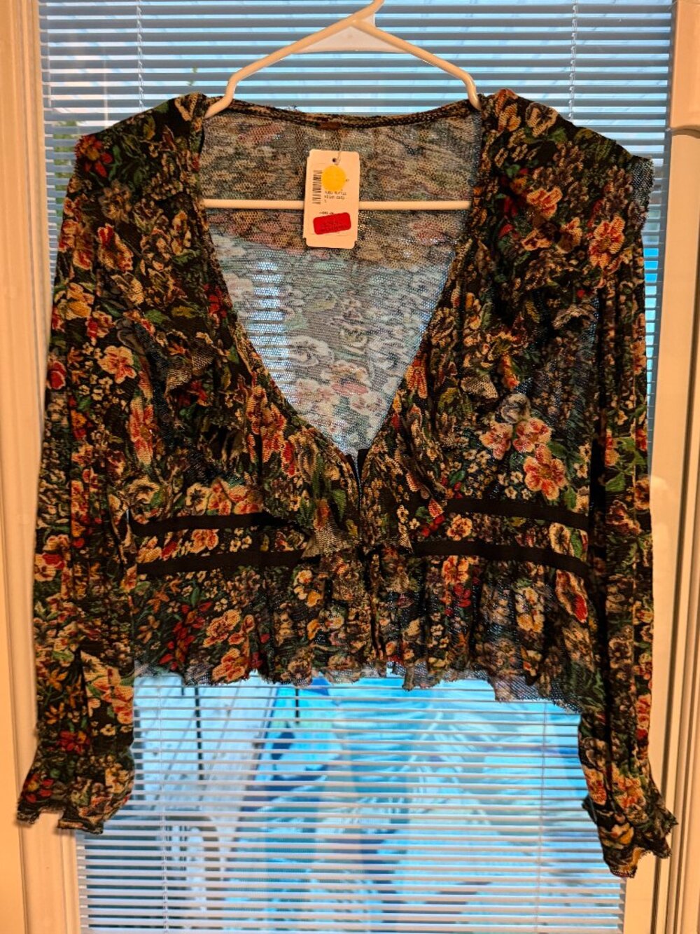 Free People Rudi Ruffle Night Garden Top